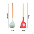 thumbnail image 2 of Juego de utensilios de madera de bambú del utensilio de cocina del silicón 2pcs - sistema del utensilio del silicón - utensilios de cocina del silicón SE del utensilio, 2 of 5