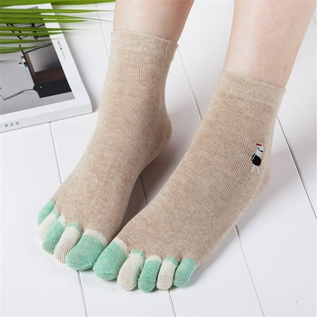 

KSCYKKKD Socks Women Print Cat Multicolor Toe Socks Five Finger Socks Warmer Cotton Funny Socks