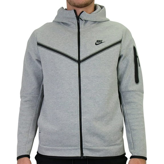 Men's Nike Sportswear Dark Grey Heather/Black Tech Fleece Full-Zip Hoodie (CU4489 063) - S