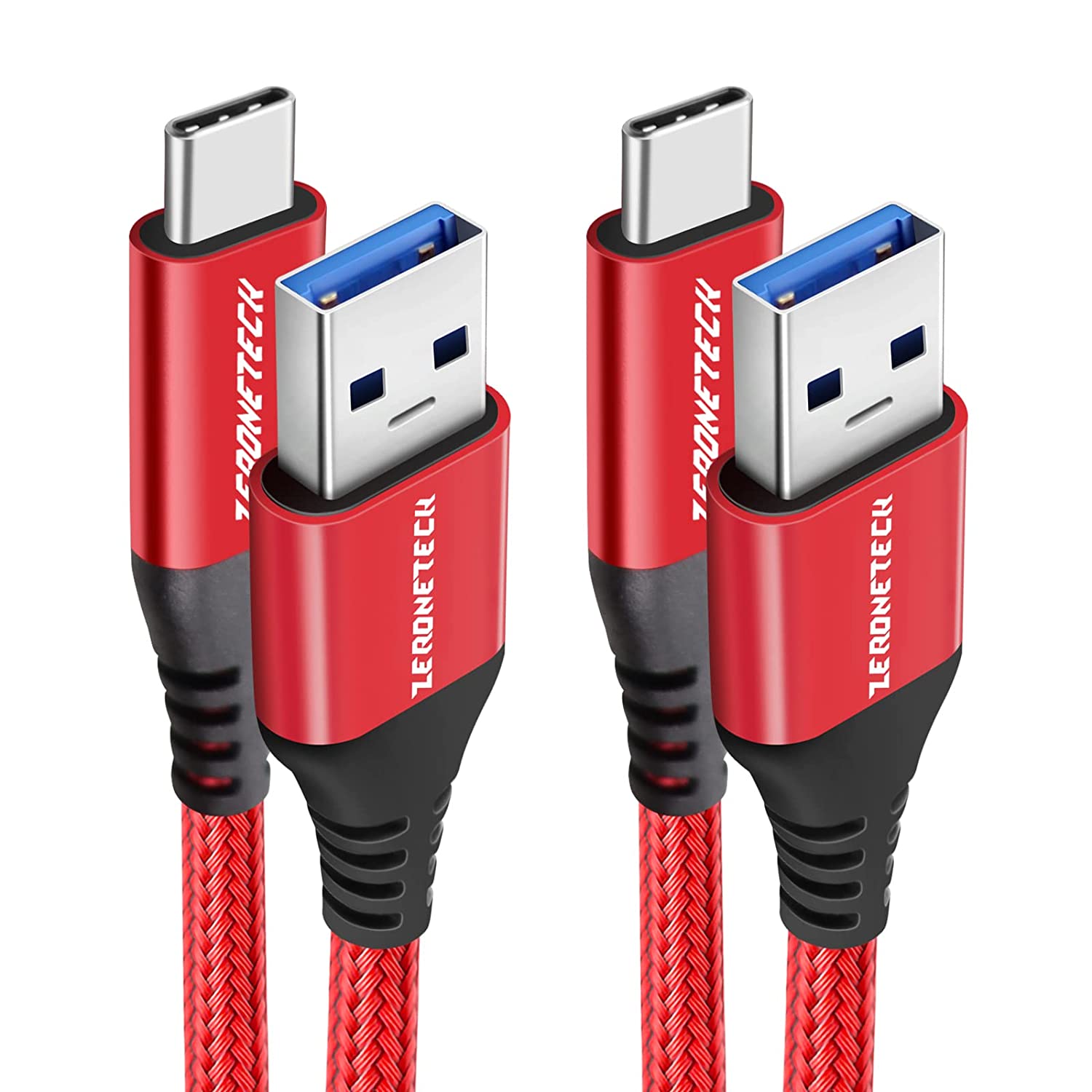 USBC to USB A Data Cable 6ft, 2Pack USB Type C 3A Fast Charging&10Gbps Superspeed Data Sync