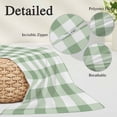 thumbnail image 6 of Sage Green Buffalo Plaid King Size Pillow Cover,Pillowcase Protectors with Zipper,Breathable Decorative Throw Pillow Case Cover,Green White Checkered Farmhouse Pillow Shams for Couch Sofa 20x36Inch, 6 of 8