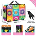 thumbnail image 3 of Large Travel Artist Makeup Bag With Adjustable Dividers &12 Brush Slots Portable Cosmetic Organizer Colorful Vector, 3 of 7