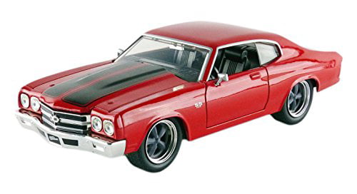 1970 Dom's Chevy Chevelle SS Jada 97193-1/24 Scale Diecast Model Glossy Red 