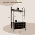 thumbnail image 3 of Costway Industrial Wine Rack Freestanding Bottle Holder with Stemware Holder & Open Shelves, 3 of 10