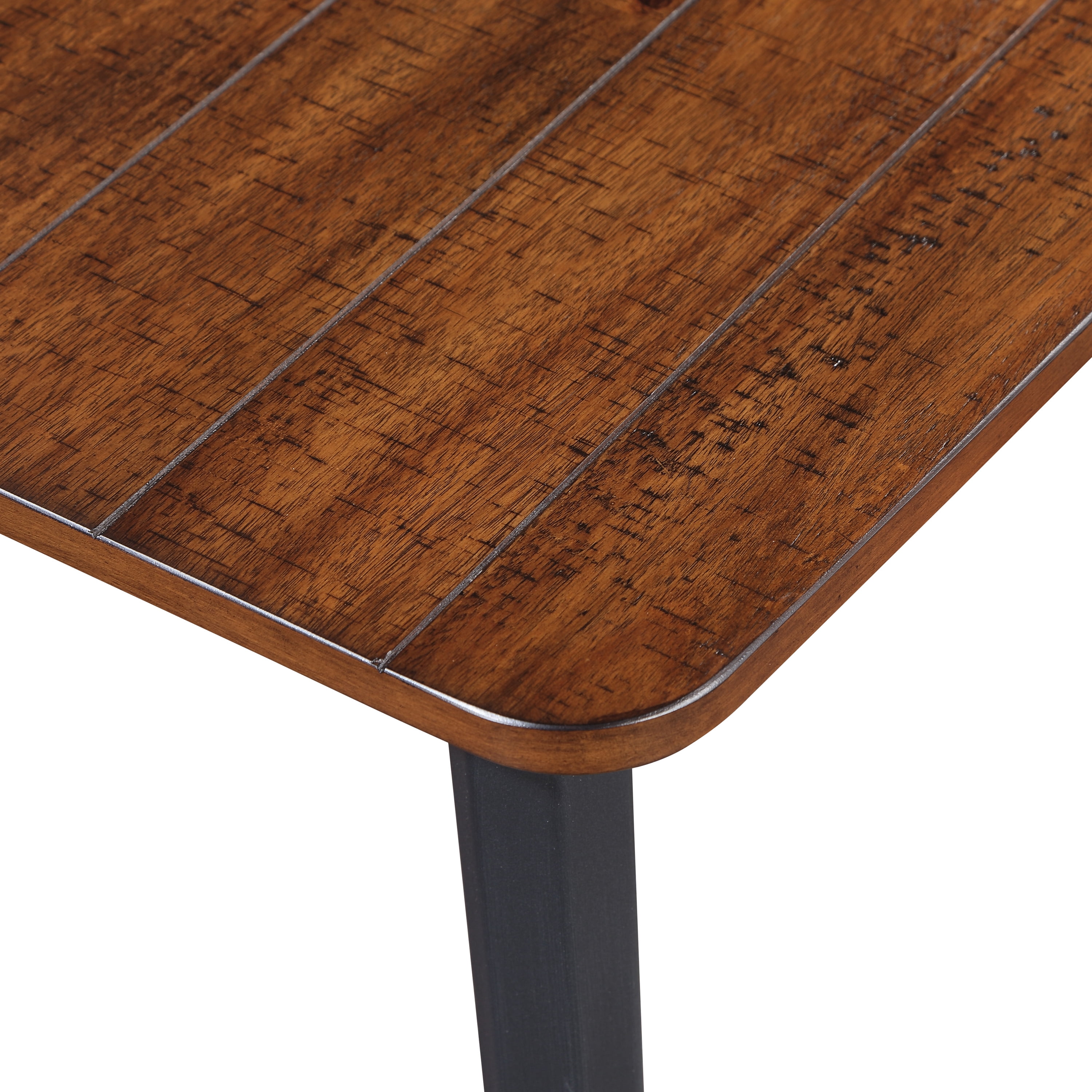 Furniture of America Brigg Rectangle Wood Dark Oak and Black Dining Table