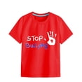 thumbnail image 1 of PMVFHDE T-Shirt Filles Mignons T-Shirts Hauts d'Été Filles T-Shirts Hauts d'Été Filles Manches Courtes Col Rond T-Shirts 6 Couleurs Imprimés T-Shirt Rouge, 8-9 Ans, 1 of 5