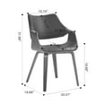 thumbnail image 4 of Set of 2 Beverly White Sherpa Fabric Dining Chair with Colorful Wood, 4 of 8