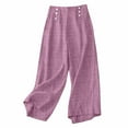 thumbnail image 1 of Timegard Womens Wide Leg Pants High Waist Lightweight Button Solid Color Loose Trousers Summer Casual, 1 of 7