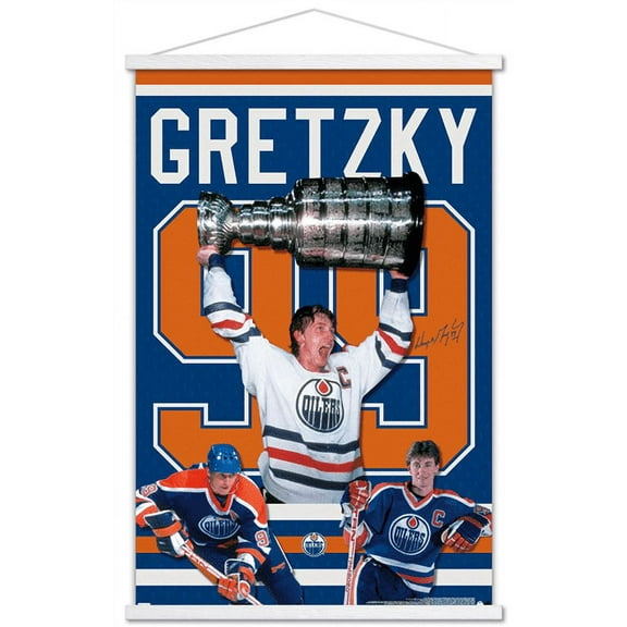 Wayne Gretzky - Jersey Wall Poster with Wooden Magnetic Frame, 22.375" x 34"