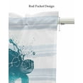 thumbnail image 5 of Sea Turtles Linen Curtain Valance for Bedroom/Bathroom/Kitchen/Office/Living/Dining Room Windows,Summer Beach Ocean Coastal Stripes Rod Pocket Topper Drapes Decorative Cafe Drapery Panel 42x12, 5 of 6