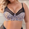 thumbnail image 5 of QASIEATN Women's Leopard Print V Neck Spaghetti Strap Bras Seamless No Underwire Bralettes Backless Underwear for Women, 5 of 5