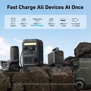 Anker SOLIX C300X 300-Watt 288Wh Push Button Start Battery Generator, with 140W 2-Way Fast Charging W/1 PS60 Portable Solar Panel for Jobsite/ Travel
