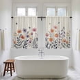 thumbnail image 4 of Spring Floral Kitchen Curtain for Berdoom Living Room Cafe 54 Inch Length, Elegant Pastoral Flowers Watercolor Botanical Tiers Curtains Light Filtering Drapes Window Treatment 2 Panels 52"Wx54"L, 4 of 8