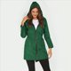 thumbnail image 4 of Chaqueta Impermeable para Mujer con Capucha y Cremallera Frontal de Longitud Media para Exteriores. Verde Hierba M, 4 of 8