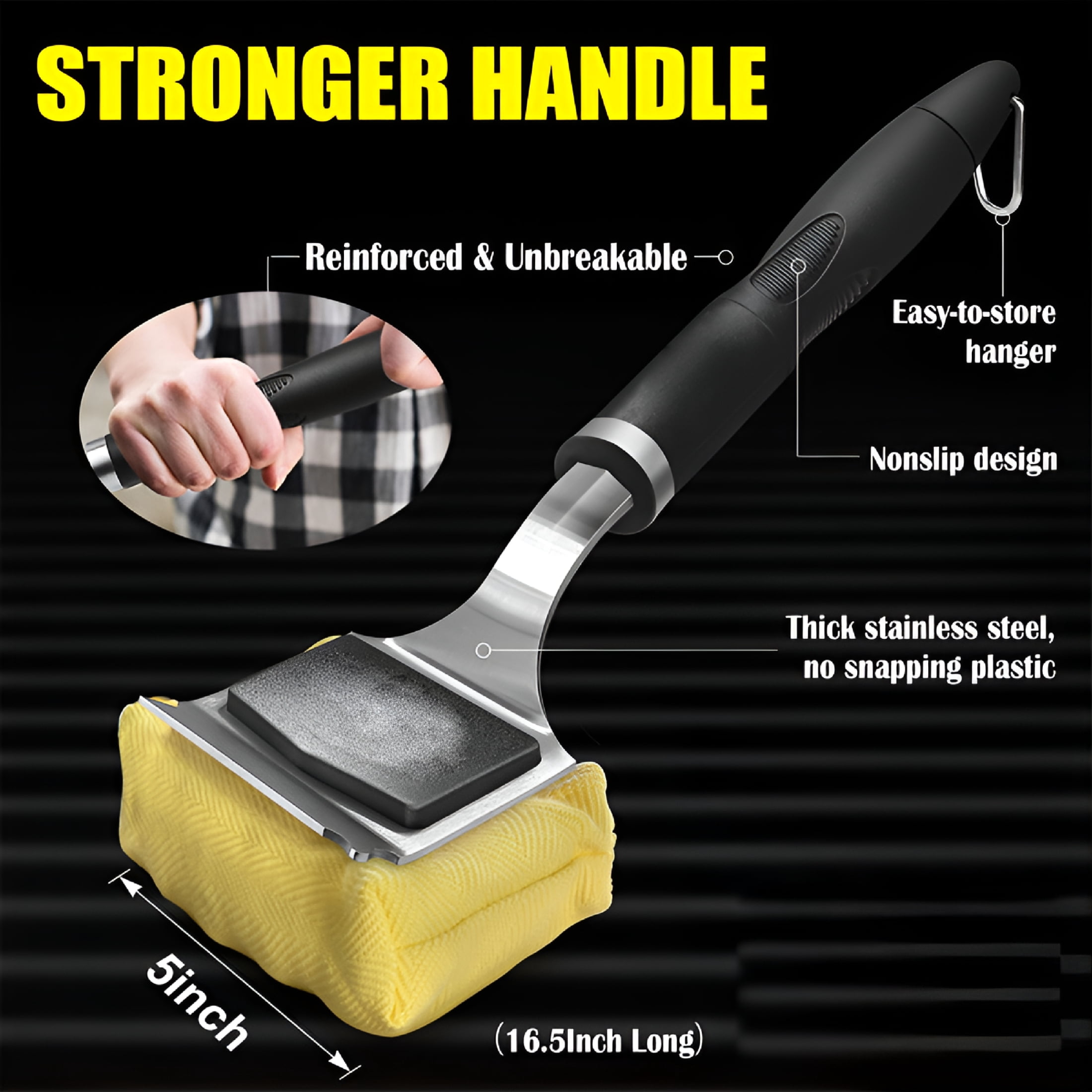 ACDANC Grill Brush Bristle Free for Outdoor Grill - Reinforced Grill Cleaner Scraper BBQ Brush - Safe BBQ Grill Cleaning Brush