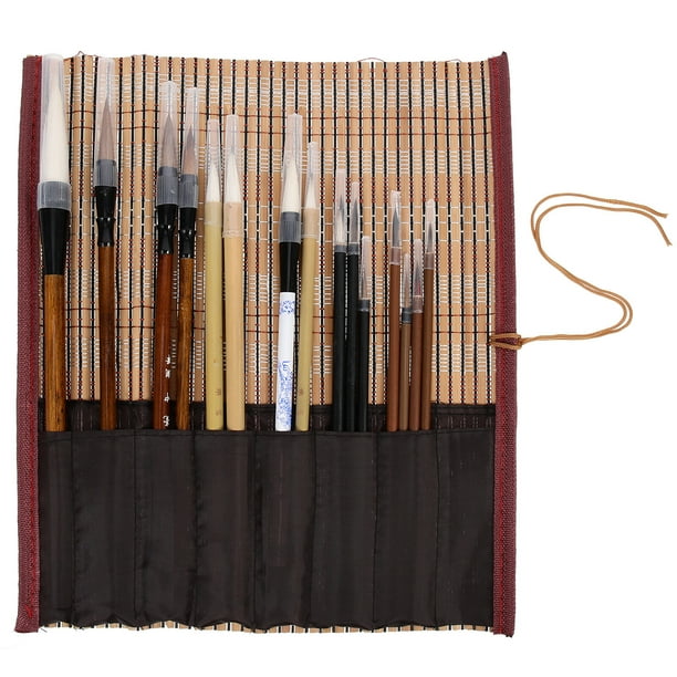 EeaseMX 15pcs escribiendo dibujo cepillo de acuarela cepillos de tinta de acuarela cepillos de mango de madera suministro de oficina