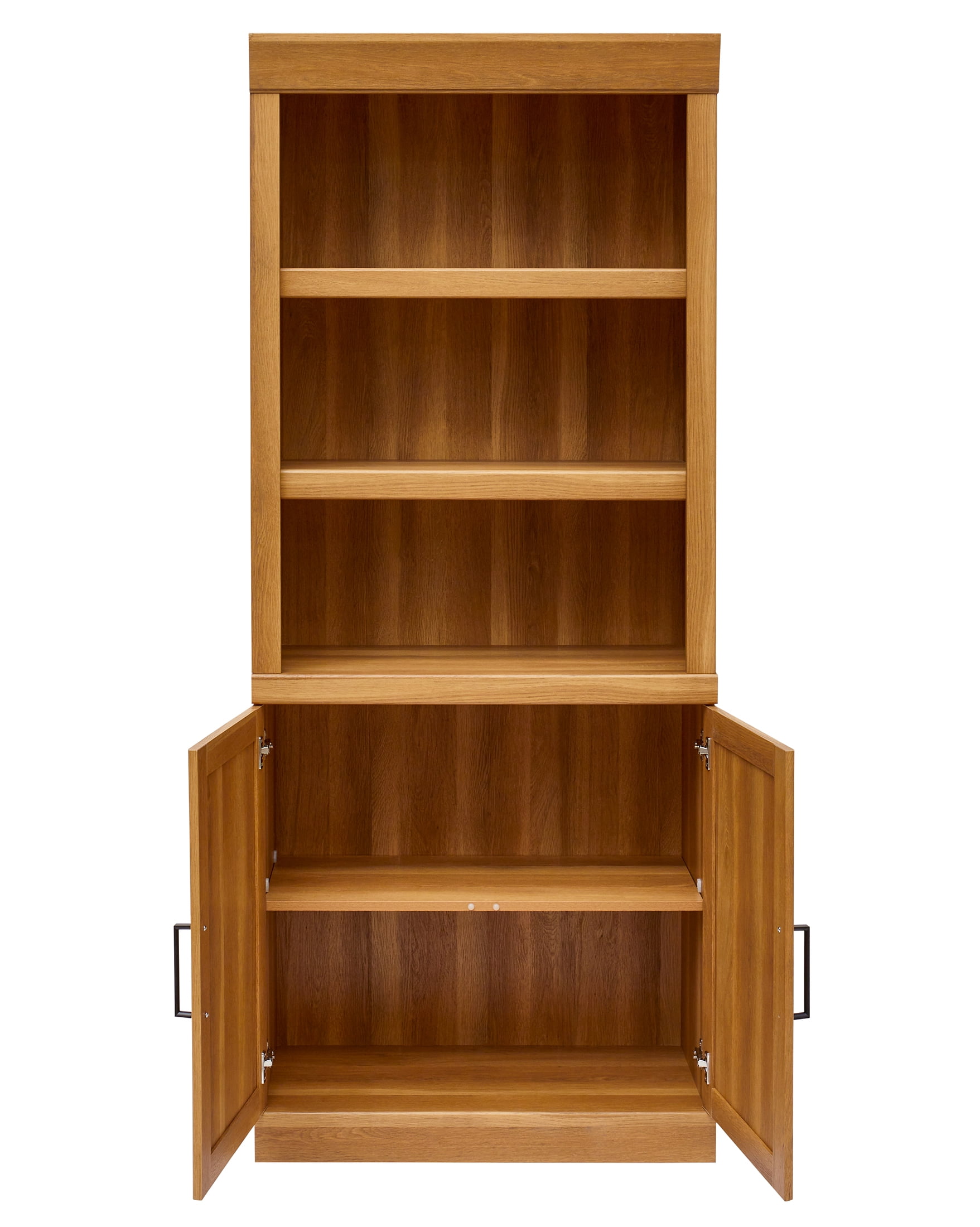 Better Homes & Gardens Glendale 5-Shelf Bookcase With Doors, Light Honey Finish