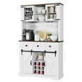thumbnail image 2 of M optimized Farmhouse Buffet Cabinet with Storage, 54inch Coffee Bar with Sliding Barn Door and 3 Drawers, Wine Bar Cabinet for Kitchen Living Room, 2 of 8
