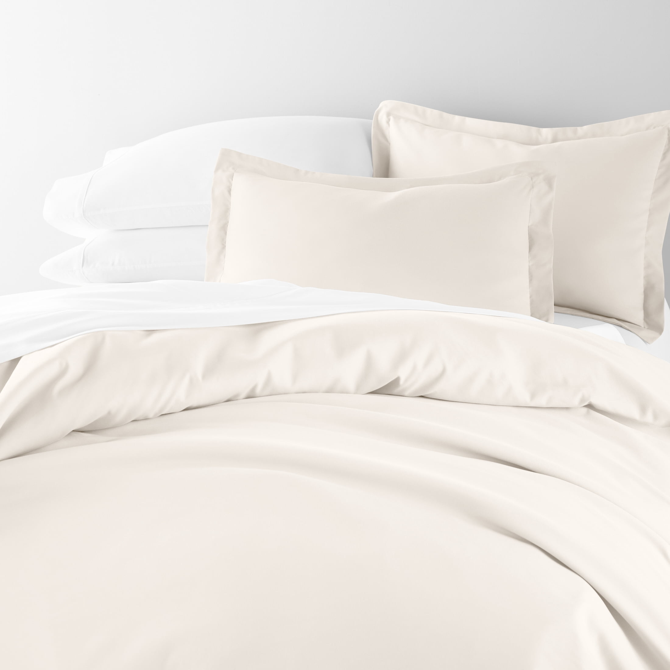 Noble Linens 2-Piece Ivory Duvet Cover Set, Twin/Twin XL