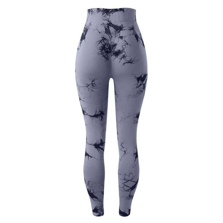 xinqinghao plus size yoga pants for women women's tie dyed high waist  fitness pants peach lifting yoga pants exercise tights quick drying cropped pants  wide leg yoga pants nylon,spandex m 