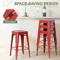 thumbnail image 3 of VINEEGO 24 Inches Metal Bar Stools High Backless Stackable Stools Indoor-Outdoor Counter Stools Set of 4 (Red), 3 of 7