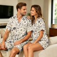thumbnail image 4 of Satin Pajamas for Women Set Short Sleeve Button Down Sleepwear Women Pjs Sets, 4 of 6