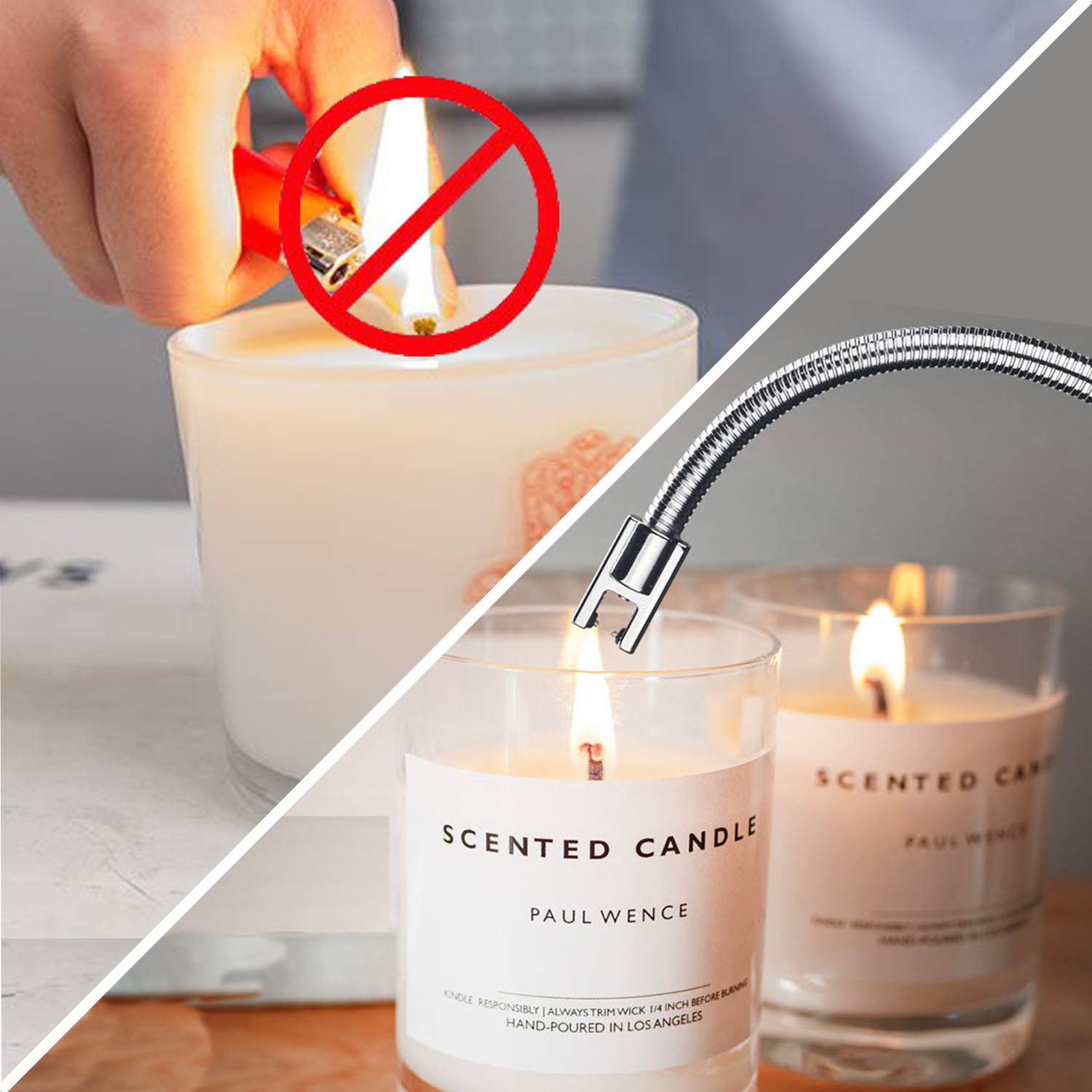 Electric Candle Lighter - Easy & Safe Long Lighter for Candles - 360 Electric Arc Lighter - USB Lighters Rechargeable Electric Lighter - Flameless Lighters Rechargeable - Stove & Candle Lighters
