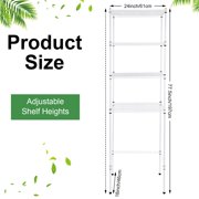 White 4-Tier Adjustable Microwave Rack Over Mini Fridge Storage Shelf