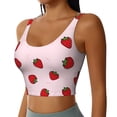 thumbnail image 2 of Fotbe Strawberry Sujetador Deportivo Largo sin Aros para Mujer con Almohadillas y Soporte Medio, Transpirable y Absorbente, Camiseta Tipo Chaleco o Tank Top-X-Large, 2 of 8