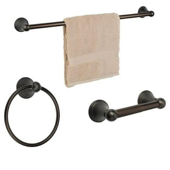Dynasty Hardware 9300-ORB-3PC Bay Hill Series Bathroom Hardware Set, Oil Rubbed Bronze, 3-Piece Set, with 24" Towel Bar