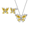 thumbnail image 4 of Yellow Butterfly Jewelry Citrine November Birthstone Jewelry Set Fine Necklace Earrings 925 Sterling Silver Women Birthday Mother's Day Gift Juwaliy, 4 of 10