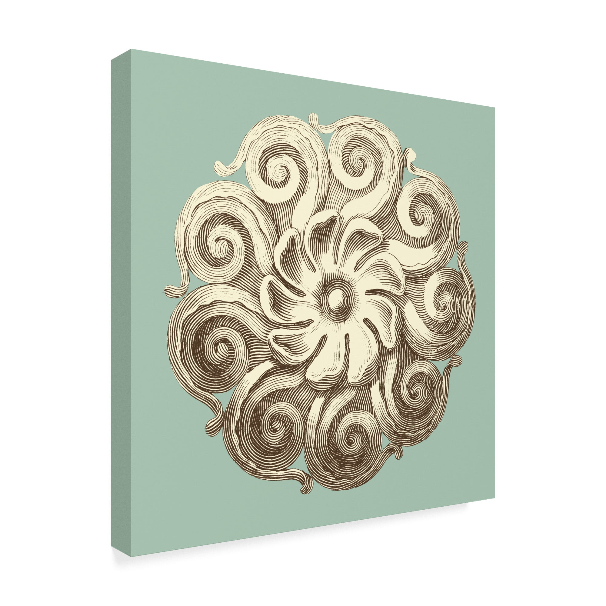 Trademark Fine Art 'UA CH Celadon and Mocha Rosette I' Canvas Art by Vision Studio