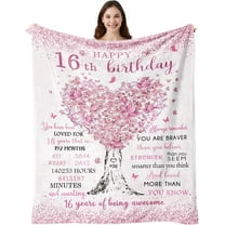 Sweet 16 Gifts for Girls, 16th Birthday Gifts for Girls, 16 Year Old Girl Birthday Gift Ideas, 16th Birthday Decorations, Happy 16th Birthday, Birthday Presents for 16 Year Old Blanket 50"X60"