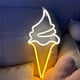 thumbnail image 2 of Big Ice Cream Letrero de Alimentado por USB Decoración para colgar en la pared Control remoto Señales luminosas Función de sincronización Blanco Gloria Señal de neón, 2 of 6
