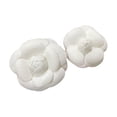 thumbnail image 3 of 2 broches de flores de camelia, broche de camelia hecho a mano, de mezclilla para ropa de mujer. Blanco, 3 of 9