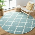 thumbnail image 2 of SAFAVIEH Dhurrie Tabitha Geometric Moroccan Wool Area Rug, Light Blue/Ivory, 8' x 10', 2 of 9