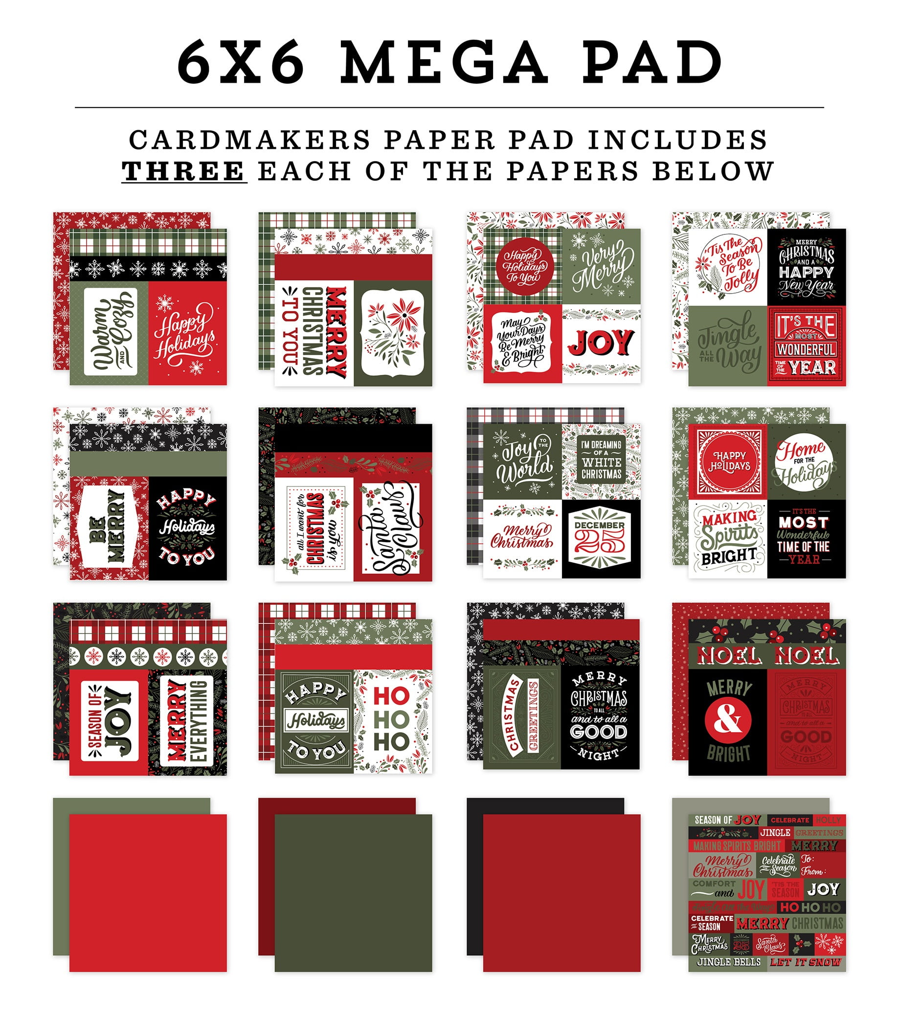 Echo Park Double-Sided Mega Paper Pad 6X6 48/Pkg-Jingle All The Way 