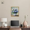 thumbnail image 3 of Snowy Azure Petals Canvas Elegant Florals by Art Remedy, Gold Frame, 16" x 20", 3 of 7