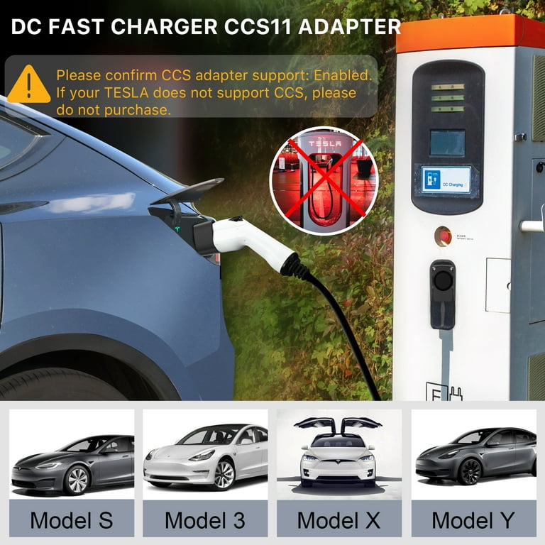 CCS to Tesla Charging Adapter, 250kW DC Fast Charging Adapter for Tesla  Model Y/X/S/3. Support Any Level 3 Fast Charging Station with CCS Plug