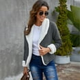 thumbnail image 6 of jsaierl Women Fashion Solid Long Sleeve Thick Plush Cardigan Coat Tops Blouse, 6 of 8