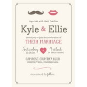 Lips and Mustache Standard Wedding Invitation
