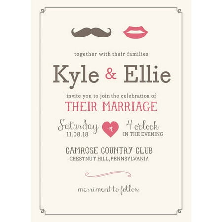 Lips and Mustache Standard Wedding Invitation