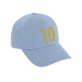 thumbnail image 3 of Daxton 3D Vintage Custom Number Low Profile Adjustable Baseball Dad Hat Cap, Sky Gold, 10, 3 of 4