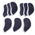 thumbnail image 1 of Ensemble de 9 Pcs de Housses de Tête de Golf en Fer Imperméables avec Doublure Épaisse en Peluche, Design Étiquette Transparente pour Protection de Club, 1 of 7