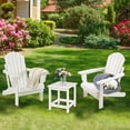 thumbnail image 4 of Adirondack Square Outdoor Side Table, Pool Composite Patio Table, HDPE End Tables for Backyard, Pool, Indoor Companion, Easy Maintenance & Weather Resistant (36*36*47cm, White), 4 of 11