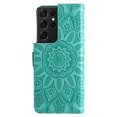 thumbnail image 6 of Allytechgroup Wallet Case for Samsung Galaxy S24 Ultra, Premium PU Leather Sunflower Embossed Flip Cover Hand Wrist Cards Holder Stand Shockproof Phone Case Cover for Galaxy S24 Ultra, Green, 6 of 14