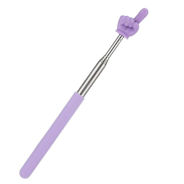 Retractable Teacher Pointer - Adjustable Length Classroom Hand Pointer for Teaching, Reading & Writing, Metal Mini Finger Shape Pointer