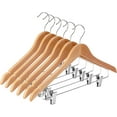 thumbnail image 1 of Percha de madera con pinza percha de madera para pantalones percha de madera para faldas uso en armario, 1 of 7