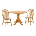 thumbnail image 1 of Sunset Trading Ensemble de Salle à Manger Extensible Rond en Bois de 42 Pouces 3 Pcs Oak Selections en Chêne, 1 of 6