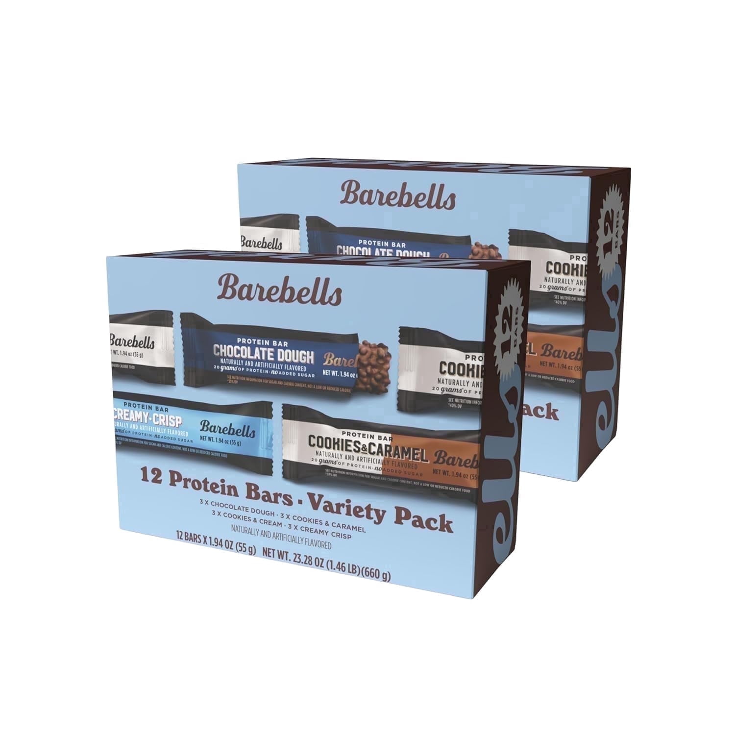 Barebells Protein Bars People's Choice Variety Pack - 24 Bars (2 Packs of 12), 20g High Protein Treats - Chocolate Nutrition Bars with No Added Sugar - On-The-Go Breakfast or Post-Workout Snack
